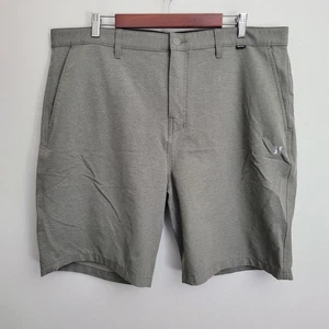 Hurley Mens Hybrid Spacedye Walk Bermuda Shorts 40 Gray Flat Front Stretch - Picture 1 of 7