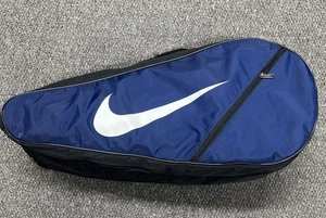 Nike Vtg Y2K Tennis Racket Bag Double Zipper navy Nylon Swoosh *Rare - Picture 1 of 9