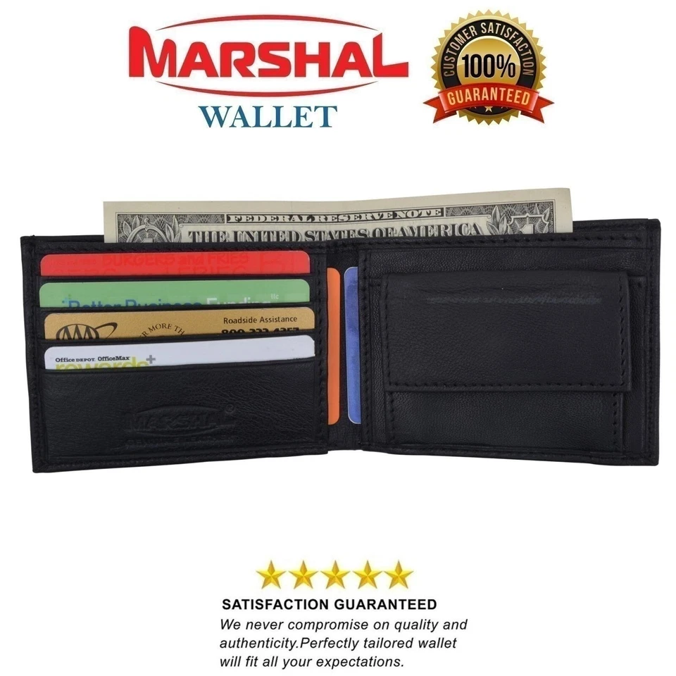 Marshal Kids Slim Genuien Leather Coin Pouch Bifold Compact Wallet (Brown) - Image 1 of 1