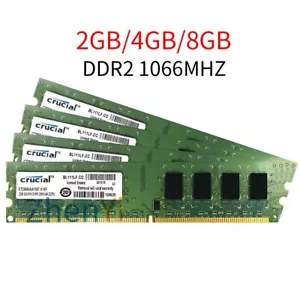 8GB 4GB 2GB DDR2 PC2-8500U 1066MHz 1.8V DIMM RAM Desktop Memoria per Crucial IT - Picture 1 of 15