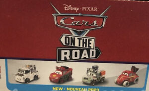 Voitures Disney Pixar mini coureurs série 3 lot de 4 Margaret Mad Scientist Mater neuves