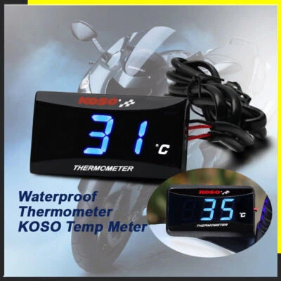 MARKENLOS KOSO Motorrad thermometer zur Öl- oder Wassertemperaturanzeige Blau·