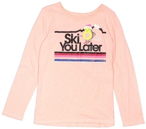 Justice Girls Size 12 "Ski You Later" Peach Avocado tee - Picture 1 of 2