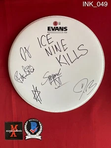 Ice Nine Kills full band autographed signed drumhead Spencer Charnas Beckett - Picture 1 of 12
