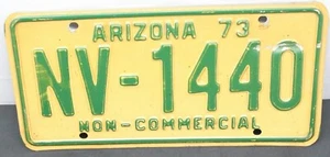1973 Arizona License Plate NV-1440 Green Yellow/orange Non-Commercial Nice - Picture 1 of 6