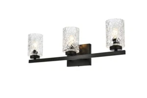 Wall Sconce Glass Shades Black Frame Dining Room Bedroom Bathroom Light Fixture - Picture 1 of 9