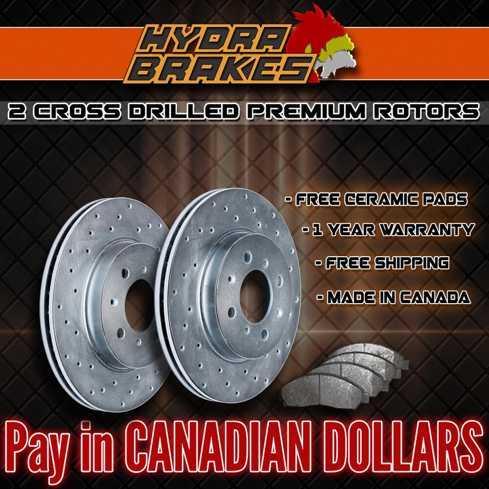 FITS 2016 2017 2018 Toyota Tacoma 6 lug Drilled Brake Rotors CERAMIC SLV F Foto 1 de 1