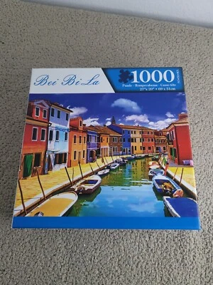 1000 Piezas Bei La Puzzle, Rompecabezas. Barcos y casas coloridos. Completo Foto 1 de 4