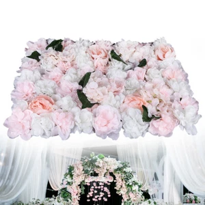 6 Pieces Artificial Flower Wall Panel Wedding Venue Rose Hydrangea Wall 60x40cm - Picture 1 of 15