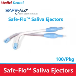 Dental Safe-Flo™ Saliva Ejectors 100/Pk, White - Crosstex Flexible tip M1000WHBU - Picture 1 of 2