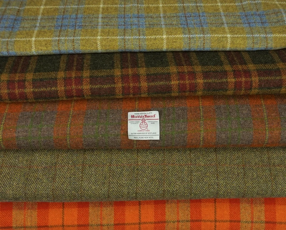 Harris Tweed Fabric  100% wool Craft Material  50cm x 50cm  - various Colours - Image 1 of 1