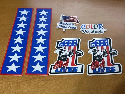 Evel Knievel Lives Casco Adhesivo Calcomanía Set Moto Disfraz Temerario Foto 1 de 4