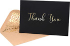 Fancy Gold Foil Thank You Cards - 50 Pack with Envelopes