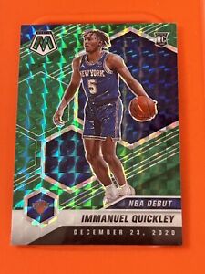 Immanuel Quickley 2020-21 Panini Mosaic NBA Debut Green Prizm Rookie RC #277