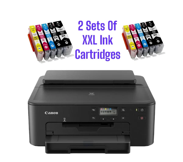 Canon wireless TS705a Printer Bundle Including 2 Sets Of XXL Ink Cartridges - Image 1 of 2