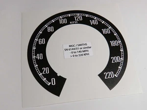 Autocollant de conversion compteur SMITHS MPH en KPH pour MG C / MGC - Bild 1 von 3