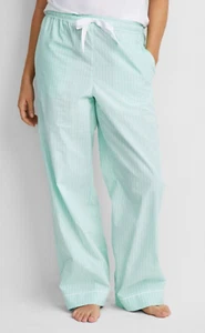 State of Day Women's Poplin Pajama Pants White Striped Tea Green 100180269MS - Picture 1 of 1