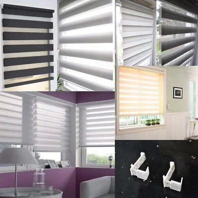 Doppel Duo Rollo Klemmfix ohne Bohren Easyfix Kettenzug Zebra Vario Fenster Tür - Bild 1 von 4