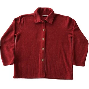 Women's Cabin Creek Sweater Sz Small Button Fleece Cardigan RED Flecked RAYON - Picture 1 of 7