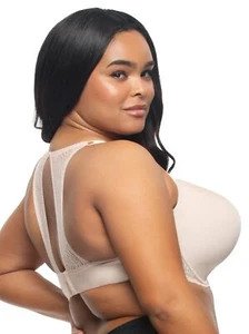 Paramour Women's Plus-Size Carolina Seamless Plunge Contour T-Back Bra, Sugar - Picture 1 of 3