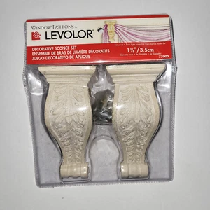 Levolor Decorative Sconce Set up to 1-3/8" Diameter Rod curtain brackets NEW B - Picture 1 of 8