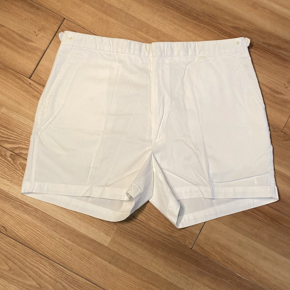 Pantalones Cortos Polo Deportivos Ralph Lauren De Colección Años 90 Para Hombres 40 Blanco Vela Tenis Hechos en EE. UU. Foto 1 de 4