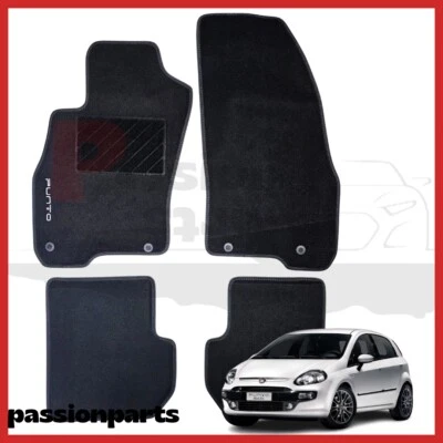 LABORATORIO PASSION PARTS TAPPETI FIAT GRANDE PUNTO EVO STREET IN MOQUETTE CON RICAMO E 4 FISSAGGI 4 PEZZI