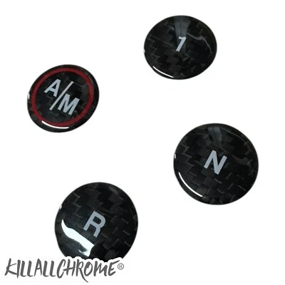 Fits Abarth Auto Gear Button Covers Carbon Fibre Automatic Models 500 595 695  - Image 1 of 4