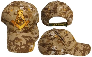 Mason Masonic Symbol ACU Camo Camouflage Embroidered Cap Hat (RUF) - Picture 1 of 6