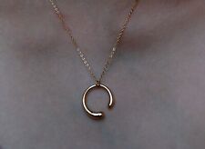 C Shape Circle Ring Pendant Necklace, Jewellery Gift for Women