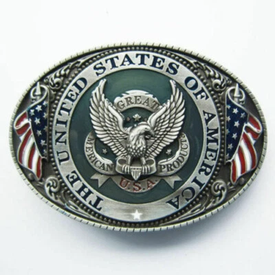 U.S.A. American Flag Eagle Metal Fashion Belt Buckle - Image 1 of 2