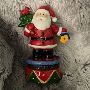 Kurt Adler 4” Santa Porcelain Hinged Box - Original Box - Picture 1 of 7