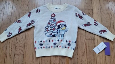 Suéter Pullover Árbol de Navidad Azul Nuevo con Etiquetas - Crema 18mos Foto 1 de 4
