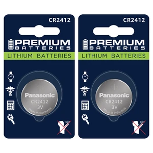 Premium Batteries Panasonic CR2412 3V Child Safe Lithium Coin Cell (2 Count) - Picture 1 of 7