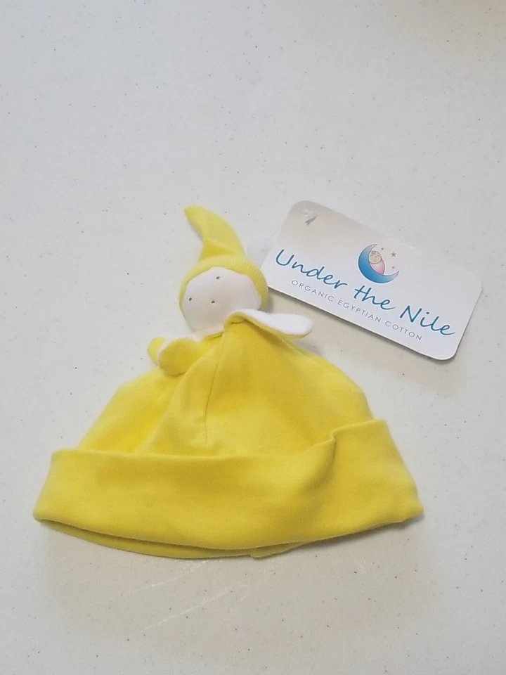 Under the Nile Organic Cotton Baby Hat Cap Yellow Knit Fabric Size 3-6 Months - Image 1 of 4