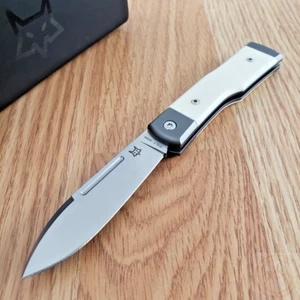 Fox Barlow Folding Knife 2.76" Bohler M390 Steel Blade White Smooth Bone Handle - Picture 1 of 13