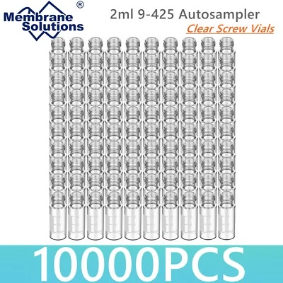 10000PCS 2mL Autosampler Clear Vials HPLC GC 9-425 Screw Top Writing Area Glass - Image 1 of 4