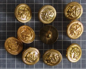 Anker- Kunststoff Knopf 10 Stück 20 mm Gold Anker mit Öse K28