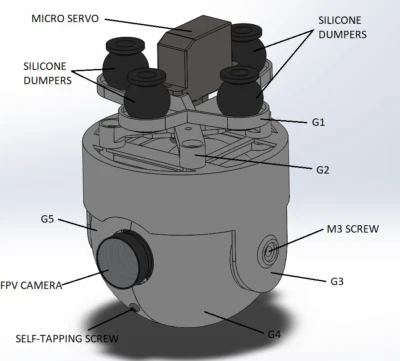 FPV Drohne 2 AXIS Kamera regulieren GIMBAL für Drohne oder Flugzeug, NLS System - Bild 1 von 4