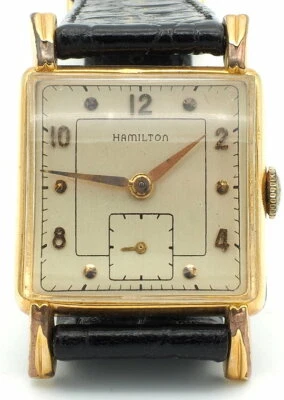 Vintage Hamilton Eric 747 Relógio 17J 14K GP Clean Runs Nova Pulseira Y7664 Anos 40 - Imagem 1 de 4