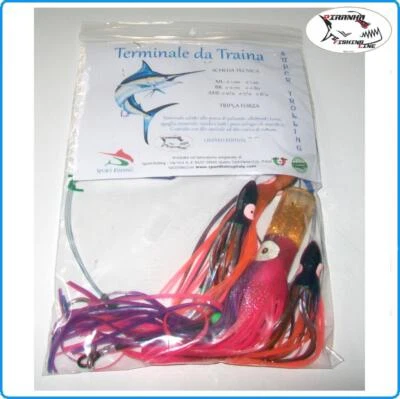 TERMINALE TRAINA ALTURA TROLLING JET PURPLE PESCA AL TONNO MARLIN SPADA ALALUNGA - Immagine 1 di 3