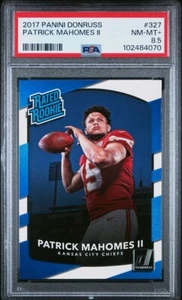 Panini Donruss Patrick Mahomes 2017 #327 novato PSA 8,5 - Imagen 1 de 2