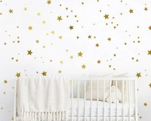 150 Star Wall Decals - Gold Star Decals, Nursery Wall Decals, Star Wall Stickers - Picture 1 of 2