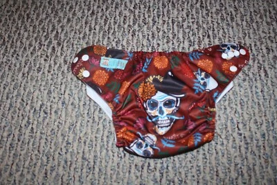 ALVABABY Baby Cloth Diaper Adjustable Washable One Size Skeleton Day of Dead - Image 1 of 3