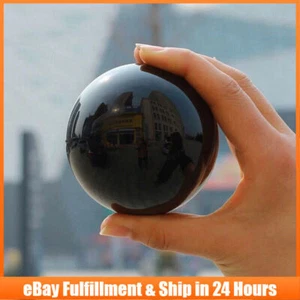 Bola de cuarzo obsidiana negra natural grande de 80 mm esfera de cristal energético + soporte EE. UU. - Imagen 1 de 12