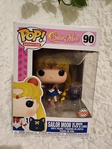 Funko Pop Sailor Moon w/ Moon Stick & Luna #90 - Picture 1 of 5