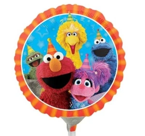Dos globos de aluminio divertidos de Plaza Sésamo de 9" - Relleno de aire - Big Bird Elmo Cookie Monster - Imagen 1 de 1