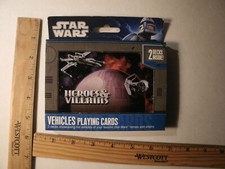 Star Wars Heroes & Villains 2 decks of Vehicles Playing Cards in Tin 2010 New