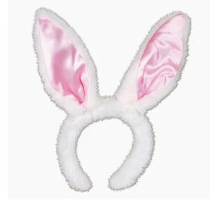 Rabbit Bunny Ears Plush Satin Headband Halloween Accessory Fun Party Hat Plays - Picture 1 of 1