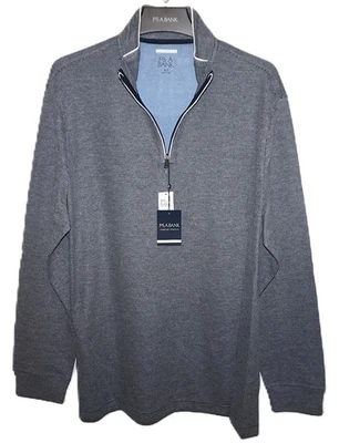 Pullover Jos A Bank 1/4 Cremallera Jacquard Alto 2XLT Ajuste A Medida Azul Marino Elástico Foto 1 de 4